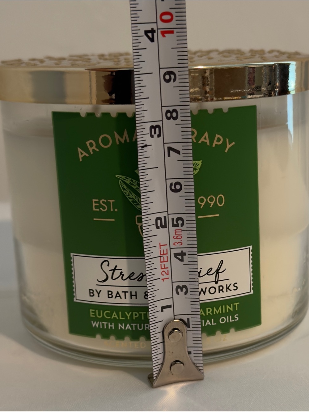 Bath & Body Works NWT Aromatherapy Stress Relief Candle Eucalyptus & Spearmint - Picture 7 of 7